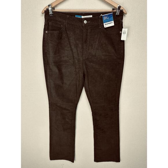 Old Navy Extra High Rise Kicker Boot-cut Corduroy Pants Women's Sz 12 Brown NWT - Picture 1 of 13